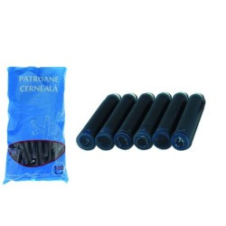 Patroane Scurte Cerneala Daco, Albastru, 100 Buc/Set, Rezerva Patron pentru Stilou, Rezerve Patroane pentru Stilouri Daco, Patroane Cerneala Neagre, Rezerve cu Cerneala Albastra, Rezerva Patron Albastru, Rezerve de Cerneala