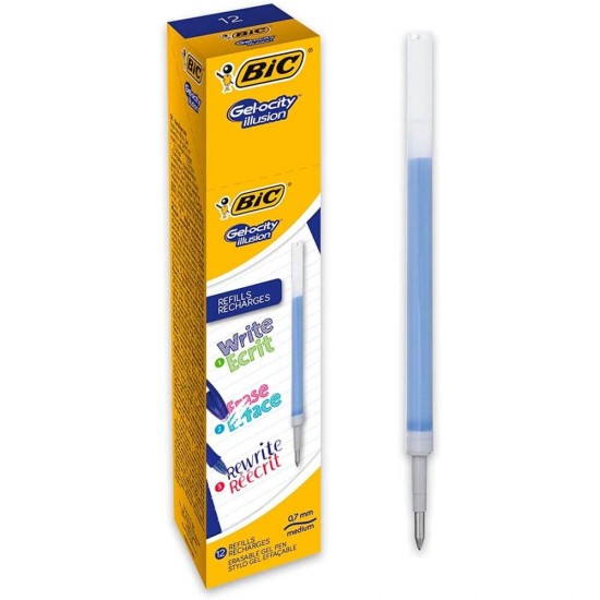 Set 12 Rezerve Roller BIC Gelocity Illusion, Albastre, Rezerva BIC, Rezerva Cerneala, Rezerva Roller, Rezerva Standard, Rezerva Pix cu Gel, Rezerva Roller BIC, Mine Roller, Mine Roller cu Gel, Rezerve Gelocity Illusion, Mine Roller BIC