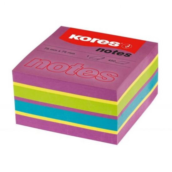 Notite Adezive Kores, 450 File, 75x75 mm, Neon Mixt Spring, Bloc Notes, Sticky Notes, Post-it, Post-it-uri, Bloc de Hartie, Notite pentru Birou, Notite Adezive pentru Birou, Memo Adezive, Notite Adezive Neon, Notite Adezive Colorate