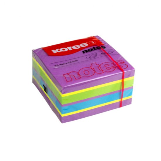 Notite Adezive Kores, 450 File, 75x75 mm, Neon Mixt Spring, Bloc Notes, Sticky Notes, Post-it, Post-it-uri, Bloc de Hartie, Notite pentru Birou, Notite Adezive pentru Birou, Memo Adezive, Notite Adezive Neon, Notite Adezive Colorate