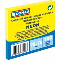 Notite Adezive DONAU, 76x76 mm, 100 File, 70 g/m², Culoare Galben Neon, Notes-uri, Post-it, Articole Hartie, Accesorii Birou Notite Adezive DONAU, 76x76 mm, 100 File, 70 g/m², Culoare Galben Neon, Notes-uri, Post-it, Articole Hartie, Accesorii Birou