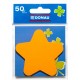 Notite Adezive DONAU in Forma de Stea, 50 File/Set, 75 g/m², Culoare Portocalie, Post-it, Sticky Notes, Bloc de Hartie, Memo Adeziv, Articole Hartie, Accesorii Birou