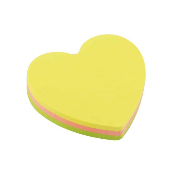 Notite Adezive in Forma de Inima, 75x75 mm