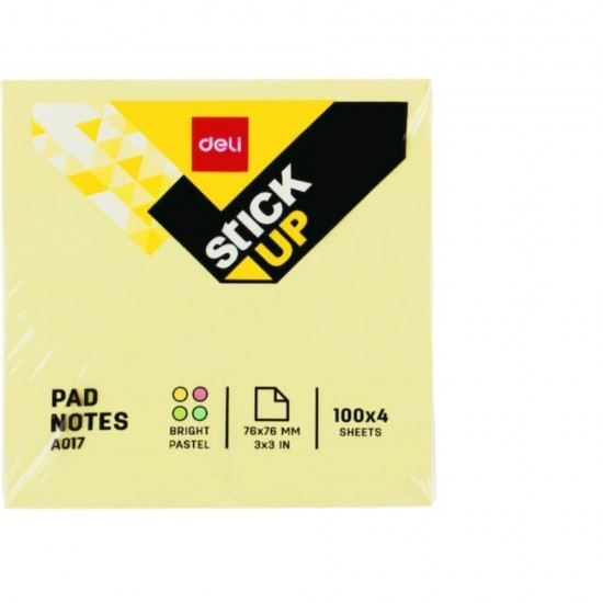 Notite Adezive Deli Stick Up, 100 File/Set, Verde Pal, 76x76 mm, Notite Adezive Color, Notite Adezive Colorate, Biletele Adezive Color, Bloc Notes Adeziv Color, Notite Autoadeziv Color, Notite Adezive Stick Up, Notite Adezive Color Stick Up