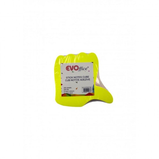 Notite Adezive EVOffice, 250 File, Like, 5 Culori Neon, Notite Autoadezive, Set Notite Adezive pentru Birou, Post-It-uri, Sticky Notes, Notite Adezive Forma Like, Post-it-uri Model Mana, Notite Autoadezive Colorate Tip Like, Memo Adeziv