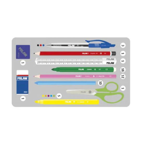 Penar Milan, Echipat, 3 Fermoare, Model Pasarica, Albastru/Roz, Poliester, Penar Echipat, Penar cu Fermoare, Penare Echipate, Penar Echipat Milan, Penar din Poliester, Penar Poliester, Penar Albastru Roz, Penare Scolare, Penare pentru Scoala