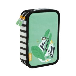 Penar Echipat cu Doua Fermoare Milan 1264HS, Model Lemur, Poliester, Multicolor, Penar Scoala, Penare Neechipate, Penar Elev, Penare Elevi, Penare Studenti, Penar Studenti, Penar pentru Scoala, Penare pentru Scoala, Penar Milan, Penar Colorat