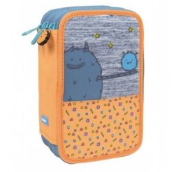 Penar Milan, Echipat, 3 Fermoare, Monstruleti, Multicolor, Poliester, Penar Echipat, Penar cu Fermoare, Penare Echipate, Penar Echipat Milan, Penar din Poliester, Penar Poliester, Penar Multicolor, Penare Scolare, Penare pentru Scoala, Rechizite Scolare