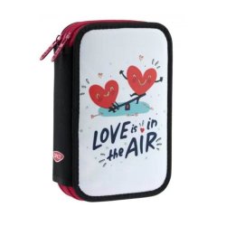 Penar Daco, Model Love Is In The Air, Neechipat, cu 2 Fermoare, Poliester, Multicolor, Penare Scolare, Penar Scolar, Penare pentru Scoala, Penare pentru Scolari, Penare Multicolore, Penar din Poliester, Penar Poliester, Penar Neechipat