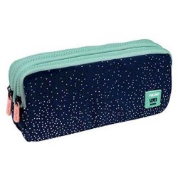 Penar Milan, Tip Borseta cu 3 Fermoare, Poliester, Albastru, Penar din Poliester, Penar Borseta, Penar Albastru, Penare pentru Scoala, Penare pentru Elevi, Penare Scolare, Penare cu Fermoar, Penare Neechipate, Rechizite pentru Scoala