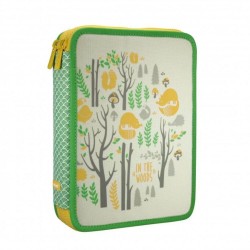 Penar Echipat MILAN, Model Padure, Poliester, Multicolor, Penar Scolar, Penar Colorat, Penar cu Doua Fermoare, Penar Echipat, Penar Milan, Penar cu Doua Compartimente, Penare Echipate, Penar Echipat Dublu, Penar Echipat Doua Compartimente