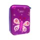 Penar Neechipat DACO, Model Fluture, 22x15.5x7.5 cm, PVC, Mov, Doua Fermoare cu Doua Compartimente, Penar Fermoar, Penare Neechipate, Penare de Scoala, Penare Scolare, Penar Scolar, Rechizite Scolare, Penar 3D, Penare 3D