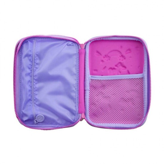 Penar Neechipat DACO, Model Unicorn, 22x15.5x7.5 cm, PVC, Culoare Roz, Doua Fermoare cu Doua Compartimente, Penar Fermoar, Penare Neechipate, Penare de Scoala, Penare Scolare, Penar Scolar, Rechizite Scolare, Penar 3D, Penare 3D