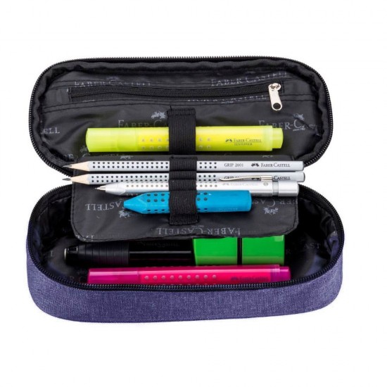 Penar Neechipat Faber-Castell Grip, Albastru Melange, Penar Scoala, Penare Neechipate, Penar Elev, Penare Elevi, Penare Studenti, Penar Studenti, Penar pentru Scoala, Penare pentru Scoala, Penar Faber-Castell, Penar Albastru, Penare Albastre