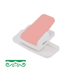 Perforator Bordura DACO Hobby, Model 3, Plastic/Metal, Perforare 4.5x1.4 cm, Alb/Roz, Perforator Lucru Manual, Perforator Bordura, Perforator Activitati Creative, Perforator pentru Felicitari si Invitatii, Perforator Bordura cu Model