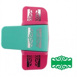 Perforator Bordura DACO Hobby Bordurel, Model 1, Plastic/Metal, Perforare 5.7x3.8 cm, Roz/Turcoaz, Perforator Lucru Manual, Perforator Bordura, Perforator Activitati Creative, Perforator pentru Felicitari si Invitatii, Perforator Bordura cu Model