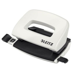 Perforator Leitz 5060, 10 Coli, Alb Perlat, din Metal si Plastic, Mini Perforator Leitz, Perforator Mic Leitz, Perforator Compact Leitz, Perforator Mini 5060 Leitz, Perforator 10 Coli, Perforator 10 Foi, Perforator Modern, Mini Perforatoare Leitz