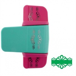 Perforator Bordura DACO Hobby Bordurel, Model 2, Plastic/Metal, Perforare 5.7x3.8 cm, Roz/Turcoaz, Perforator Lucru Manual, Perforator Bordura, Perforator Activitati Creative, Perforator pentru Felicitari si Invitatii, Perforator Bordura cu Model