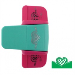 Perforator Bordura DACO Hobby Bordurel, Model 5, Plastic/Metal, Perforare 5.7x3.8 cm, Roz/Turcoaz, Perforator Lucru Manual, Perforator Bordura, Perforator Activitati Creative, Perforator pentru Felicitari si Invitatii, Perforator Bordura cu Model