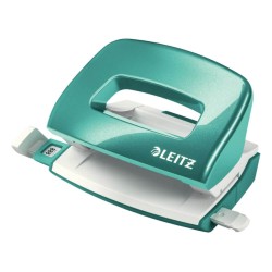 Perforator Leitz 5060, 10 Coli, Turcoaz Metalizat, din Metal si Plastic, Mini Perforator Leitz, Perforator Mic Leitz, Perforator Compact Leitz, Perforator Mini 5060 Leitz, Perforator 10 Coli, Perforator 10 Foi, Perforator Modern, Mini Perforatoare Leitz
