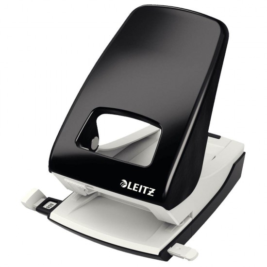 Perforator Leitz 5138, Capacitate 40 Coli, Plastic/Metal, Negru, Perforator pentru Hartie, Perforator de Hartie, Perforatoare Hartie, Perforatoare Birou, Perforatoare de Hartie, Perforatoare 40 Coli, Perforatoare Scoala, Perforatoare Leitz