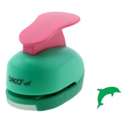 Perforator DACO Hobby, Model Delfin, Plastic/Metal, Diametru 2.5 cm, Multicolor, Perforatoare Lucru Manual, Perforatoare Activitati Creative, Perforatoare Felicitari si Invitatii, Perforatoare Hartie, Perforator pentru Decoratiuni, Accesorii Craft