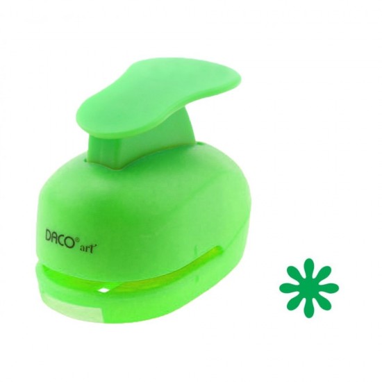 Perforator DACO Hobby, Model Floare, Plastic/Metal, Diametru 1.8 cm, Verde, Perforatoare Lucru Manual, Perforatoare Activitati Creative, Perforatoare pentru Felicitari si Invitatii, Perforatoare Hartie, Perforator pentru Decoratiuni, Accesorii Craft