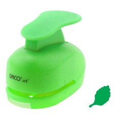 Perforator DACO Hobby, Model Frunza, Plastic/Metal, Diametru 1.8 cm, Verde, Perforatoare Lucru Manual, Perforatoare Activitati Creative, Perforatoare Felicitari si Invitatii, Perforatoare Hartie, Perforator pentru Decoratiuni, Accesorii Craft