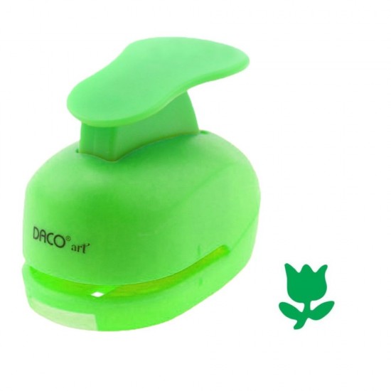 Perforator DACO Hobby, Model Lalea, Plastic/Metal, Diametru 1.8 cm, Verde, Perforatoare Lucru Manual, Perforatoare Activitati Creative, Perforatoare pentru Felicitari si Invitatii, Perforatoare Hartie, Perforator pentru Decoratiuni, Accesorii Craft