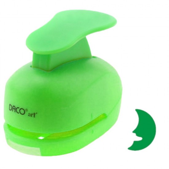 Perforator DACO Hobby, Model Luna, Plastic/Metal, Diametru 1.8 cm, Verde, Perforatoare Lucru Manual, Perforatoare Activitati Creative, Perforatoare pentru Felicitari si Invitatii, Perforatoare Hartie, Perforator pentru Decoratiuni, Accesorii Craft