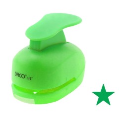 Perforator DACO Hobby, Model Stea, Plastic/Metal, Diametru 1.8 cm, Verde, Perforatoare Lucru Manual, Perforatoare Activitati Creative, Perforatoare pentru Felicitari si Invitatii, Perforatoare Hartie, Perforator pentru Decoratiuni, Accesorii Craft
