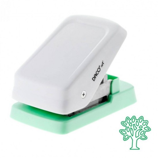 Perforator DACO Hobby Complex, Perforare 50.8 cm, Model Copac, Alb/Verde, Perforatoare Lucru Manual, Perforatoare Activitati Creative, Perforatoare pentru Felicitari si Invitatii, Perforatoare cu Modele pentru Hartie, Perforator pentru Decoratiuni