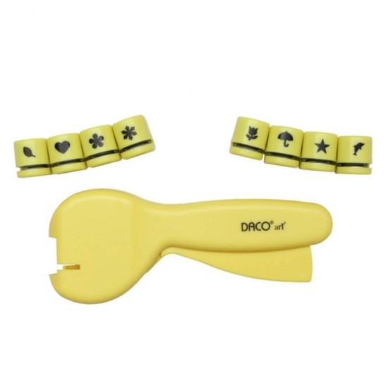 Perforator DACO Hobby, Opt Forme Interschimbabile, Perforare 1 cm, Perforatoare Lucru Manual, Perforatoare Activitati Creative, Perforatoare pentru Felicitari si Invitatii, Perforatoare cu Modele pentru Hartie, Perforator pentru Decoratiuni