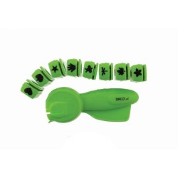Perforator DACO Hobby, Opt Forme Interschimbabile, Perforare 1 cm, Verde, Perforatoare Lucru Manual, Perforatoare Activitati Creative, Perforatoare pentru Felicitari si Invitatii, Perforatoare cu Modele pentru Hartie, Perforator pentru Decoratiuni
