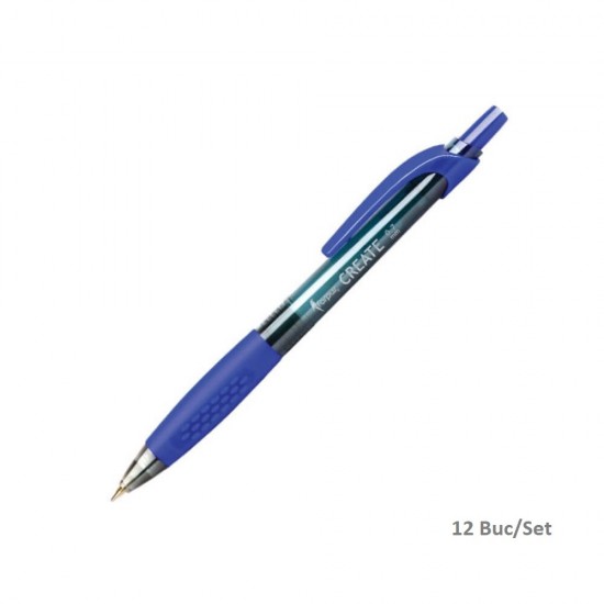 Set 12 Pixuri FORPUS Create, Mina Albastra, Varf 0.7 mm, Mecanism si Corp Albastru din Plastic cu Grip Ergonomic, Pix Albastru, Pixuri Albastre, Pix cu Pasta Albastra, Pixuri cu Pasta Albastra, Pix Forpus, Pix Office, Pixuri Office, Pix pentru Scolari