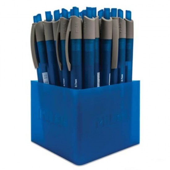 Pix MILAN Dry Gel, Mina Albastra, 25 Buc/Set, Grosime Varf 0.7 mm, Mecanism si Corp din Plastic, Pixuri Milan, Pix Albastru, Pix cu Pasta Albastra, Pix Scolar, Pix pentru Scolari, Rechizite Scolare, Pix Office, Set Pixuri, Set de Pixuri Albastre