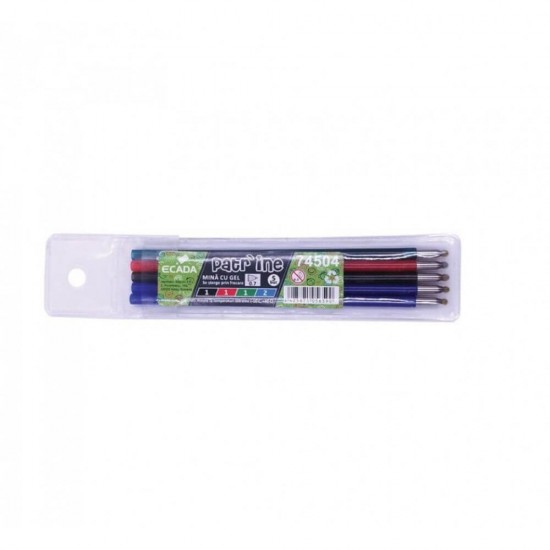 Set 5 Mine Pix Gel ECADA Patrine, 0.7 mm, Diverse Culori, Set Mine cu Gel, Set Rezerve cu Gel, Mine Pixuri cu Gel, Mine Pixuri Gel pentru Scoala, Rezerve Gel pentru Pixuri Scoala, Set Rezerve Pixuri cu Gel, Set Mine cu Gel