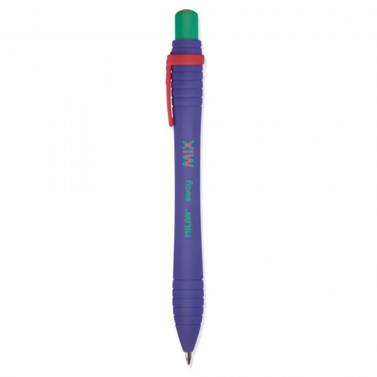 Pix Milan Sway Mix, Varf 1 mm, Scriere Albastra, Corp Plastic Mov, Pixuri Milan Albastre, Pixuri Scolare, Instrumente de Scris, Pixuri Retractabile cu Mina Albastra, Rechizite, Pixuri cu Mecanism Retractabil, Set Pixuri MILAN