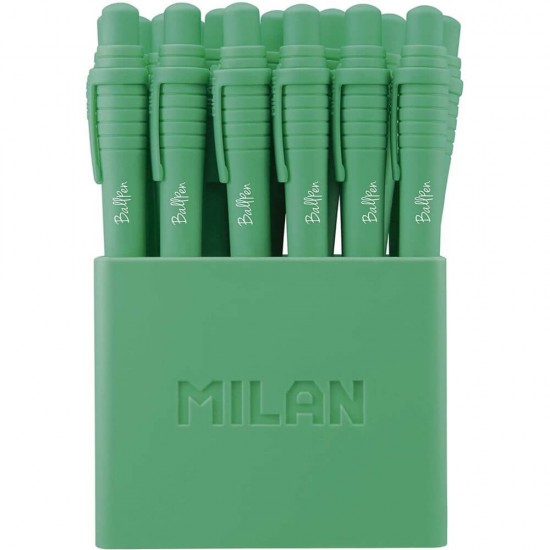 Pixuri Milan Sway, Varf 0.7 mm, 19 Buc/Set, Scriere Verde, Corp Plastic Verde, Pixuri Milan Verzi, Pixuri Scolare, Instrumente de Scris, Pixuri Retractabile cu Mina Verde, Rechizite, Pixuri cu Mecanism Retractabil, Set Pixuri MILAN