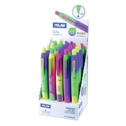 Pixuri Milan Sunset, Varf 1 mm, 20 Buc/Set, Scriere Albastra, Corp Plastic Multicolor, Pix Albastru, Pixuri Albastre, Pixuri Scoala, Pixuri Milan Retractabile, Pixuri Scolare, Instrumente de Scris, Rechizite, Set Pixuri Albastre
