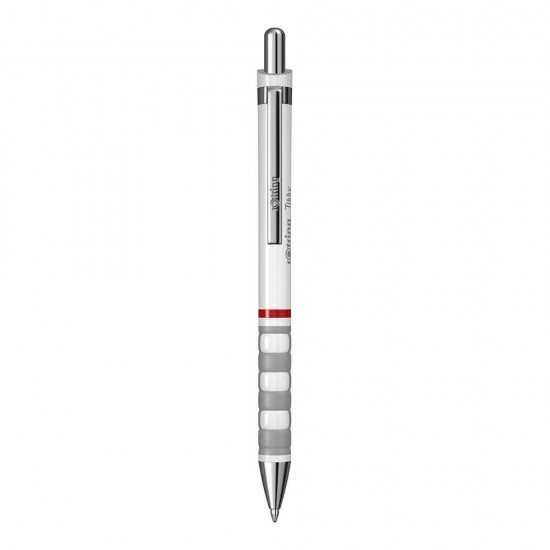 Pix Rotring Tikky III, Varf 0.7 mm, Scriere Albastra, Mecanism Parker, Corp Metalic/Plastic Alb, Pixuri Metalice, Pix Albastru, Pixuri Albastre, Pixuri cu Mecanism, Pixuri cu Buton, Pixuri Colorate, Pixuri Scoala