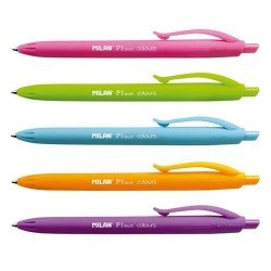 Pixuri MILAN P1 Touch Colours, Varf 1 mm, 24 Buc/Set, Mine Multicolore, Pixuri Colorate, Pix Colorat, Set Pixuri Colorate, Pixuri Scoala, Set de Pixuri, Pixuri cu Mecanism, Pixuri Retractabile cu Mina Milan, Pixuri Colorate Milan
