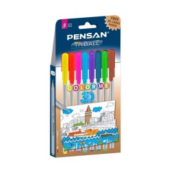 Pixuri PENSAN Triball 3D, Varf 1 mm, 8 Buc/Set, Scriere Multicolora, cu Planse pentru Colorat, Pixuri Scolare, Pixuri pentru Scoala, Pixuri Colorate, Set Pixuri Colorate, Set de Pixuri, Pix Colorat Pixuri PENSAN Triball 3D, Varf 1 mm, 8 Buc/Set, Scriere Multicolora, cu Planse pentru Colorat, Pixuri Scolare, Pixuri pentru Scoala, Pixuri Colorate, Set Pixuri Colorate, Set de Pixuri, Pix Colorat