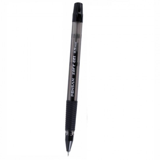 Pixuri Gel PENSAN Fine Soft, Varf 0.5 mm,12 Buc/Set, Scriere Neagra, Plastic Transparent, Pixuri cu Gel, Set Pixuri Gel, Pixuri Scolare, Pixuri Negre, Pixuri pentru Scoala, Pix cu Gel Negru, Pixuri Colorate, Set Pixuri Colorate, Set de Pixuri, Pix Colorat