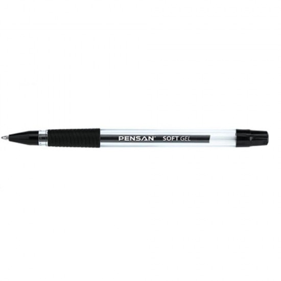 Pixuri Gel PENSAN Soft, Varf 0.7 mm,12 Buc/Set, Scriere Neagra, Corp Plastic Transparent, Pixuri cu Gel, Set Pixuri Gel, Pixuri Scolare, Pixuri Negre, Pixuri pentru Scoala, Pix cu Gel Negru, Pixuri Colorate, Set Pixuri Colorate, Set de Pixuri, Pix Colorat