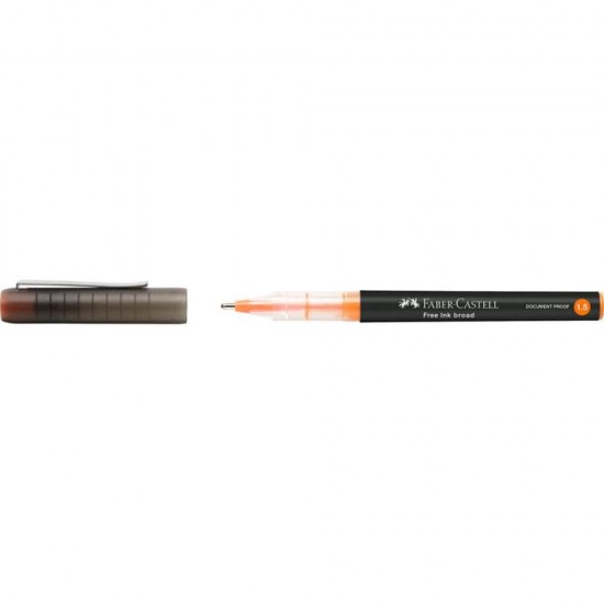 Roller Portocaliu 1.5 mm Faber-Castell Free Ink, Roller cu Cerneala Portocalie, Roller Mina Portocalie, Roller Faber Castell, Rolere Portocalii, Roller 1.5 mm, Rollere 1.5 mm, Accesorii Birou Faber Castell, Accesorii Birotica Faber Castell