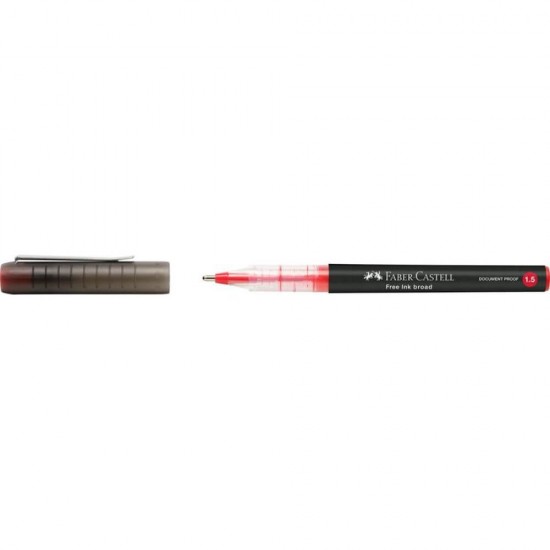 Roller Rosu 1.5 mm Faber-Castell Free Ink, Roller cu Cerneala Rosie, Roller Mina Rosie, Roller Faber Castell, Rolere Rosii, Roller 1.5 mm, Rollere 1.5 mm, Accesorii Birou Faber Castell, Accesorii Birotica Faber Castell, Produse Faber Castell