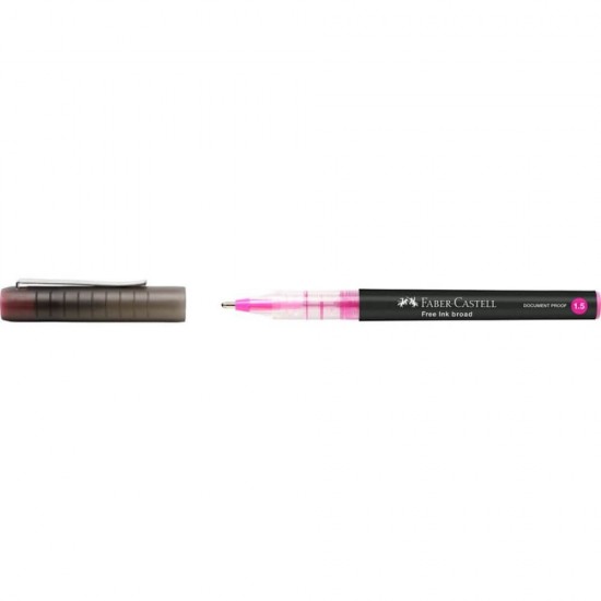 Roller Roz 1.5 mm Faber-Castell Free Ink, Roller cu Cerneala Roz, Roller Mina Roz, Roller Faber Castell, Rolere Roz, Roller 1.5 mm, Rollere 1.5 mm, Accesorii Birou Faber Castell, Accesorii Birotica Faber Castell, Produse Faber Castell