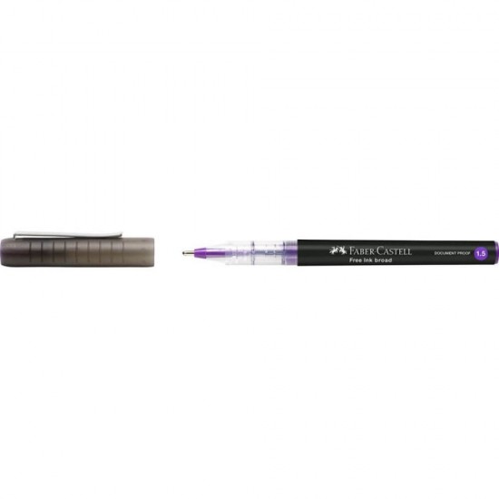 Roller Violet 1.5 mm Faber-Castell Free Ink, Roller cu Cerneala Violet, Roller Mina Violet, Roller Faber Castell, Rolere Violet, Roller 1.5 mm, Rollere 1.5 mm, Accesorii Birou Faber Castell, Accesorii Birotica Faber Castell, Produse Faber Castell