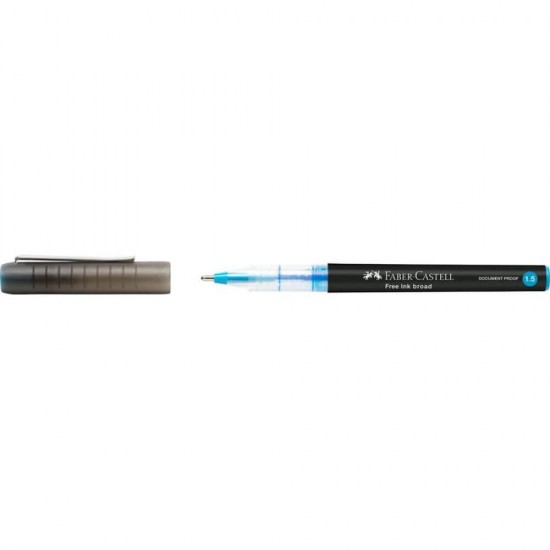 Roller Albastru Deschis 1.5 mm Faber-Castell Free Ink, Roller cu Cerneala Albastra Deschisa, Roller Mina Albastru Deschis, Roller Faber Castell, Rolere Albastre Deschise, Roller 1.5 mm, Rollere 1.5 mm, Accesorii Birou Faber Castell